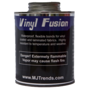 Adhesive for vinyl, stretch PVC, and faux leather fabric.